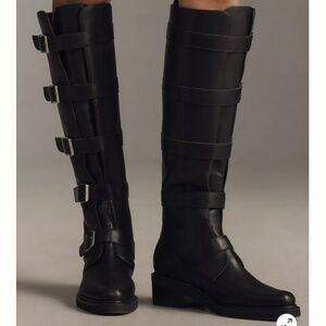 Intentionally Blank Pile Up Knee-High Biker Boots From Anthropologie